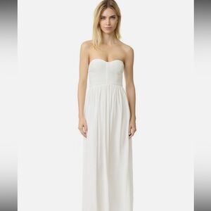PARKER Size M Ivory Bayou Strapless Silk Maxi Dress RV  $298